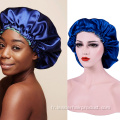 Bonnet de nuit en soie à bonnet réglable en satin pour cheveux